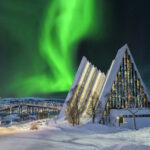 Norwegen Tromso Eismeerkathedrale Nordlicht